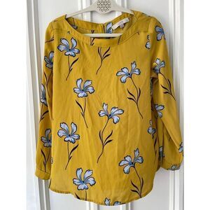 Loft yellow w/light blue floral blouse MP